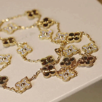 [Vellora Opalyn]CLOVER 20 MOTIFS LASER DIAMOND NECKLACE