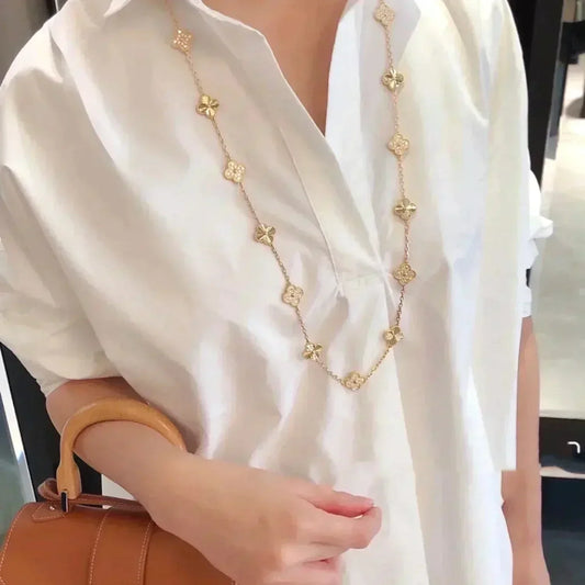 [Vellora Opalyn]CLOVER 20 MOTIFS LASER DIAMOND NECKLACE