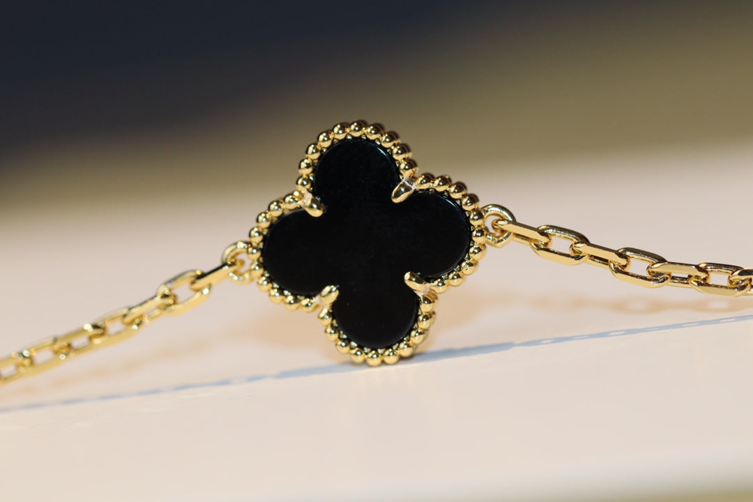 [Vellora Opalyn]CLOVER 20 MOTIFS ONYX ROSE GOLD