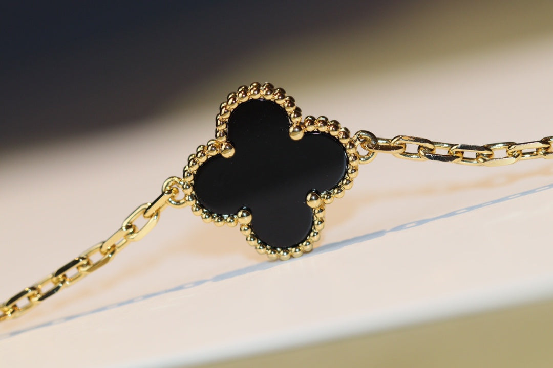 [Vellora Opalyn]CLOVER 20 MOTIFS ONYX ROSE GOLD