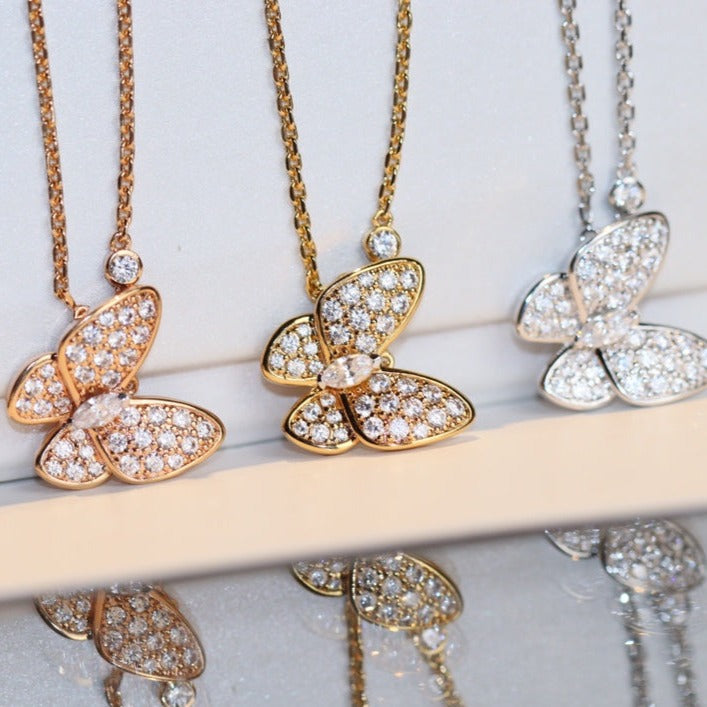 [Vellora Opalyn]BUTTERFLY DIAMOND NECKLACE