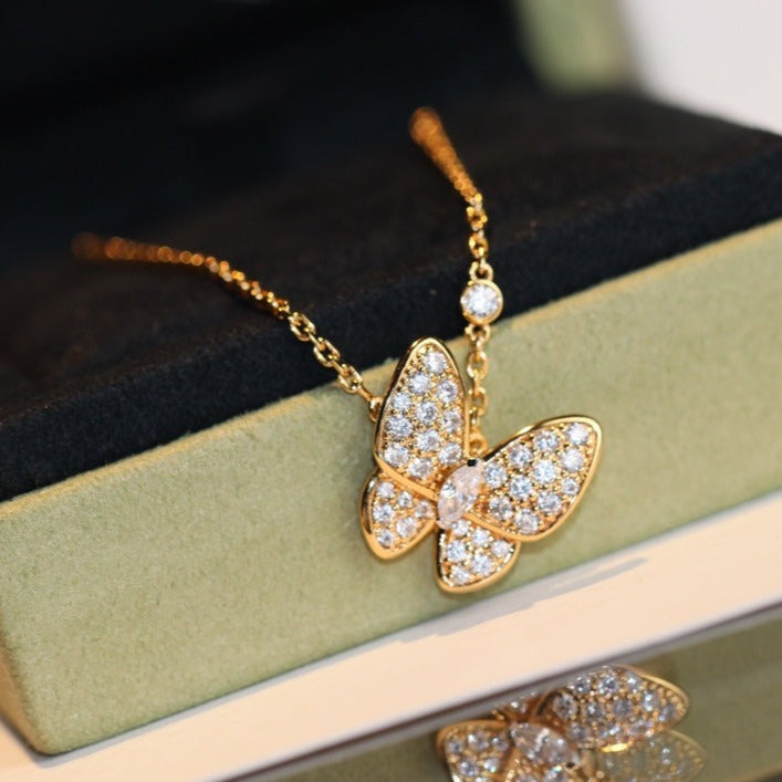 [Vellora Opalyn]BUTTERFLY DIAMOND NECKLACE