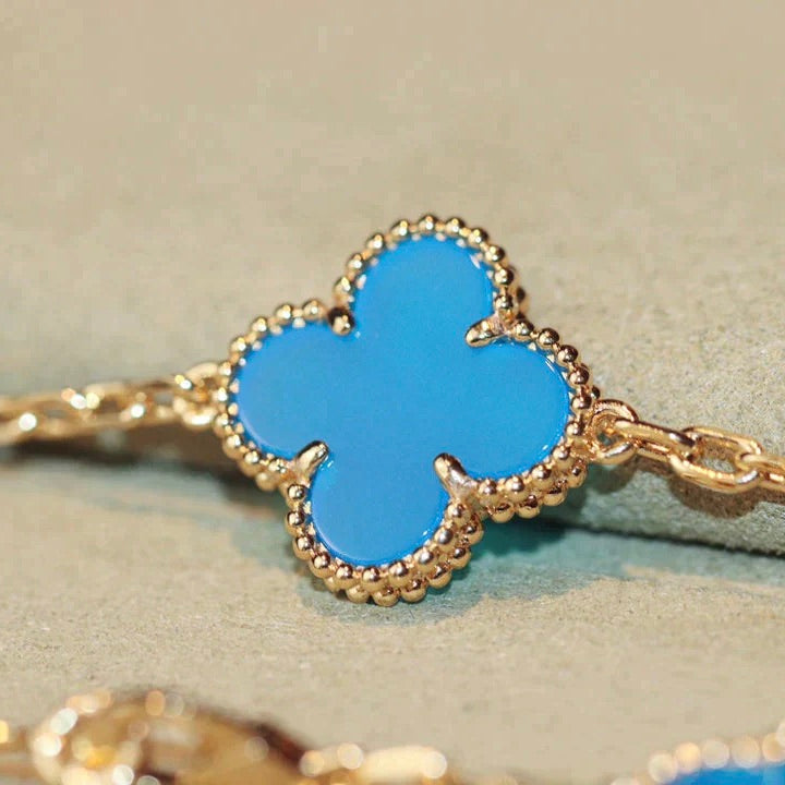 [Vellora Opalyn]CLOVER 20 MOTIFS TURQUOISE GOLD