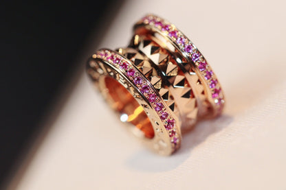 [Vellora Opalyn]ZERO 1 ROCK PINK GOLD PINK DIAMOND NECKLACE
