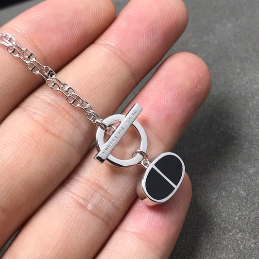[Vellora Opalyn]CHAINE VERSO BLACK CERAMIC  NECKLACE