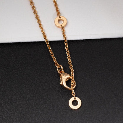[Vellora Opalyn]ZERO 1 WHITE CERAMIC PINK GOLD DIAMOND NECKLACE