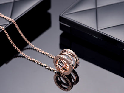 [Vellora Opalyn]ZERO 1 PINK GOLD DIAMOND OPEN NECKLACE