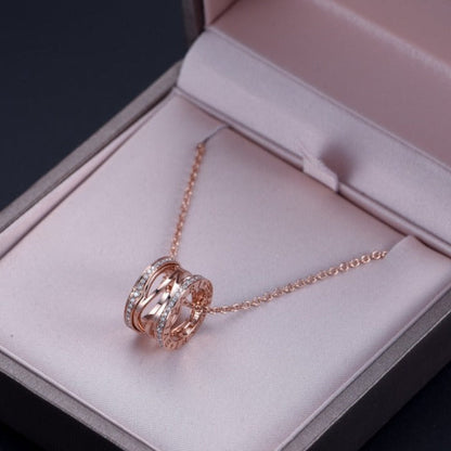 [Vellora Opalyn]ZERO 1 PINK GOLD DIAMOND OPEN NECKLACE