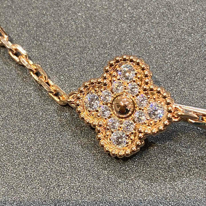 [Vellora Opalyn]CLOVER 5 MOTIFS  FULL DIAMOND BRACELET