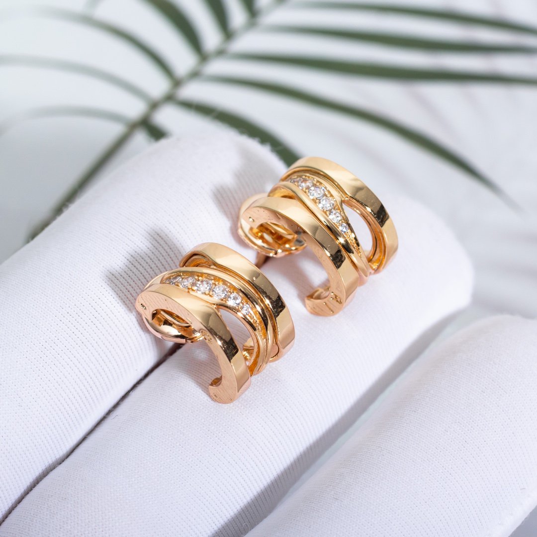 [Vellora Opalyn]ZERO 1 PINK GOLD DIAMONDS EARRINGS