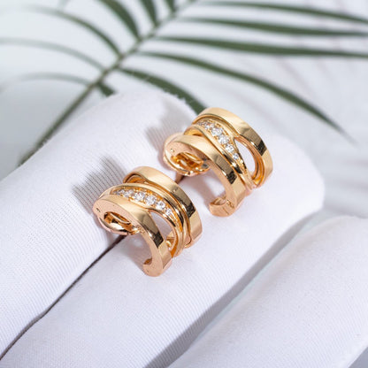 [Vellora Opalyn]ZERO 1 PINK GOLD DIAMONDS EARRINGS