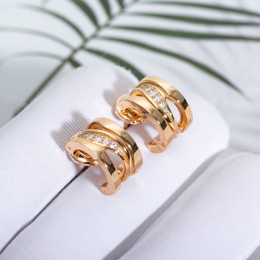 [Vellora Opalyn]ZERO 1 PINK GOLD DIAMONDS EARRINGS
