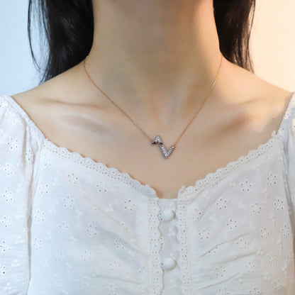 [Vellora Opalyn]VOLT SILVER DIAMOND PEDANT NECKLACE