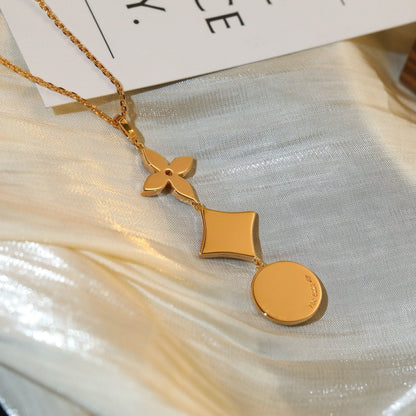 [Vellora Opalyn]STAR AND SUN DIAMOND PINK GOLD NECKLACE