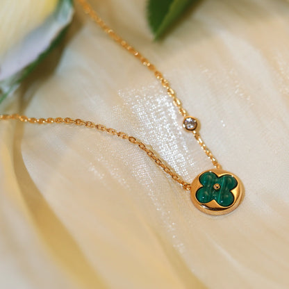 [Vellora Opalyn]SUN PEDANT PINK GOLD 1 DIAMOND NECKLACE