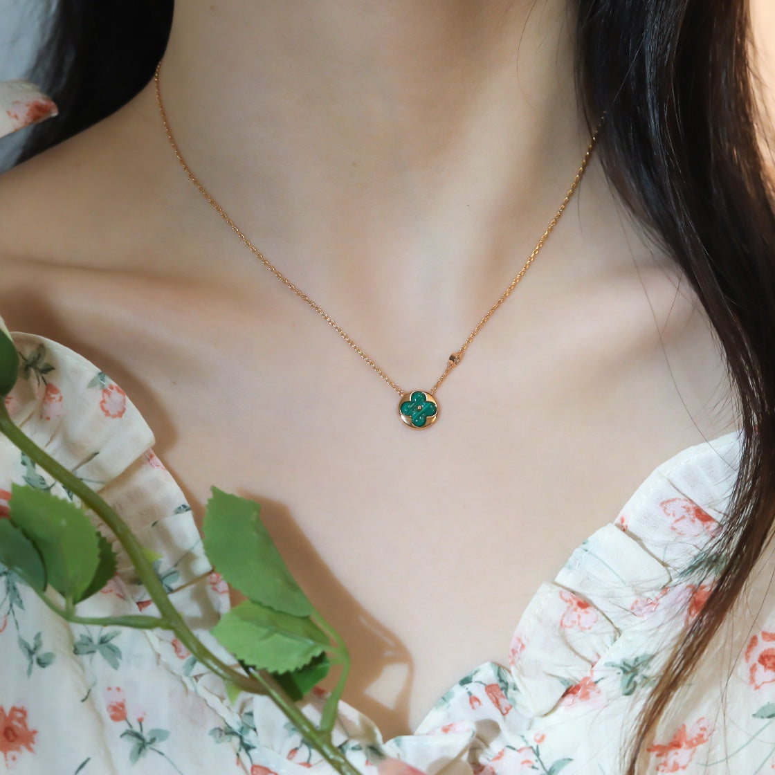 [Vellora Opalyn]SUN PEDANT PINK GOLD 1 DIAMOND NECKLACE