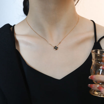 [Vellora Opalyn]SUN PEDANT PINK GOLD 1 DIAMOND NECKLACE
