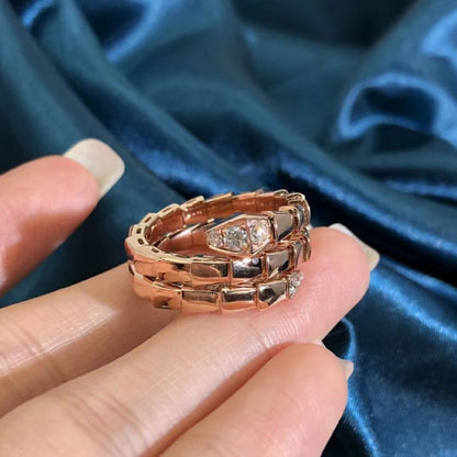 [Vellora Opalyn]SERPENTS DOUBLE ROW DIAMOND RING
