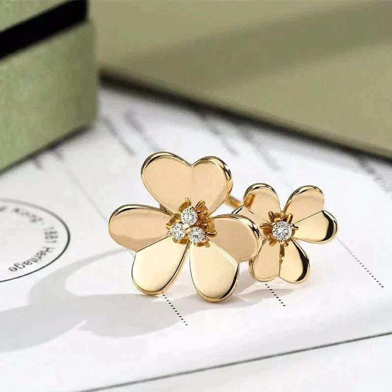 [Vellora Opalyn]CLOVER COMOS GOLD DIAMOND RING