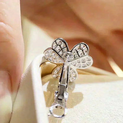 [Vellora Opalyn]CLOVER COMOS DIAMOND EARRINGS SILVER