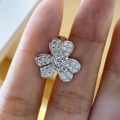 [Vellora Opalyn]CLOVER COMOS DIAMOND EARRINGS SILVER