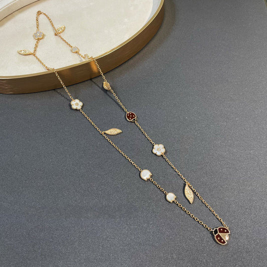 [Vellora Opalyn]LUCKY SPRING 15 MOTIFS GOLD NECKLACE