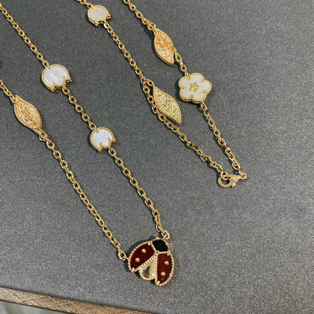 [Vellora Opalyn]LUCKY SPRING 15 MOTIFS GOLD NECKLACE