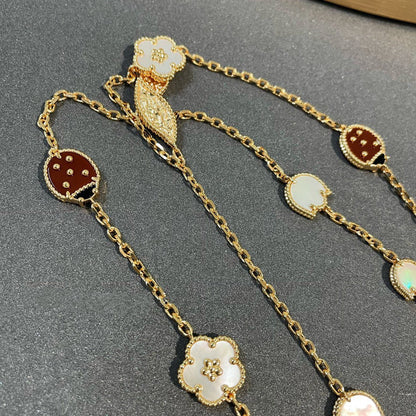 [Vellora Opalyn]LUCKY SPRING 15 MOTIFS GOLD NECKLACE