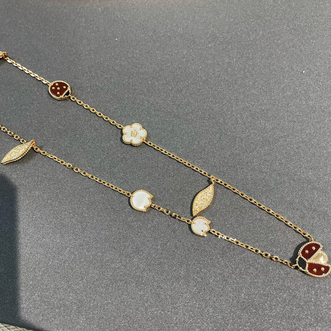 [Vellora Opalyn]LUCKY SPRING 15 MOTIFS GOLD NECKLACE