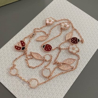 [Vellora Opalyn]LUCKY SPRING 15 MOTIFS ROSE GOLD NECKLACE
