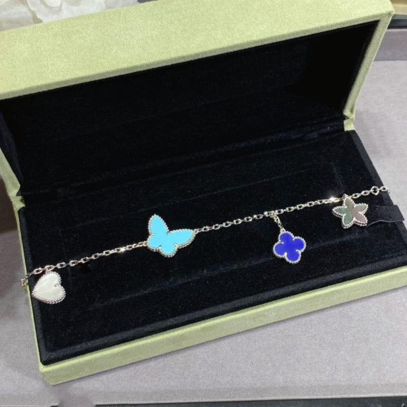 [Vellora Opalyn]LUCKY SPRING SILVER BRACELET 4 MOTIF