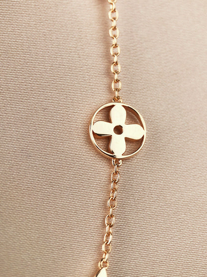 [Vellora Opalyn]STAR AND SUN 7 MOTIFS GOLD BRACELET