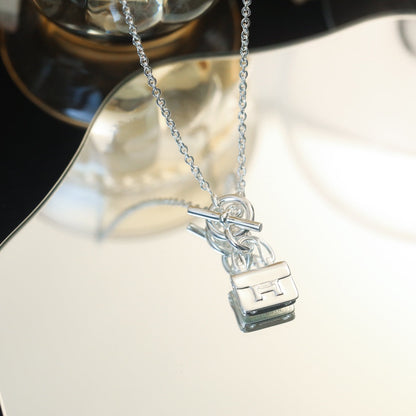 [Vellora Opalyn]POP H PEDANT SILVER NECKLACE