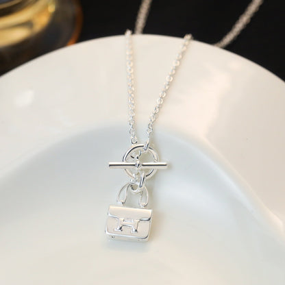 [Vellora Opalyn]POP H PEDANT SILVER NECKLACE