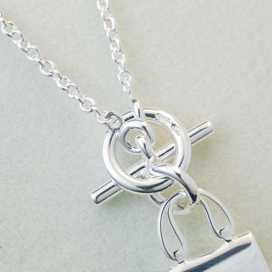 [Vellora Opalyn]POP H PEDANT SILVER NECKLACE