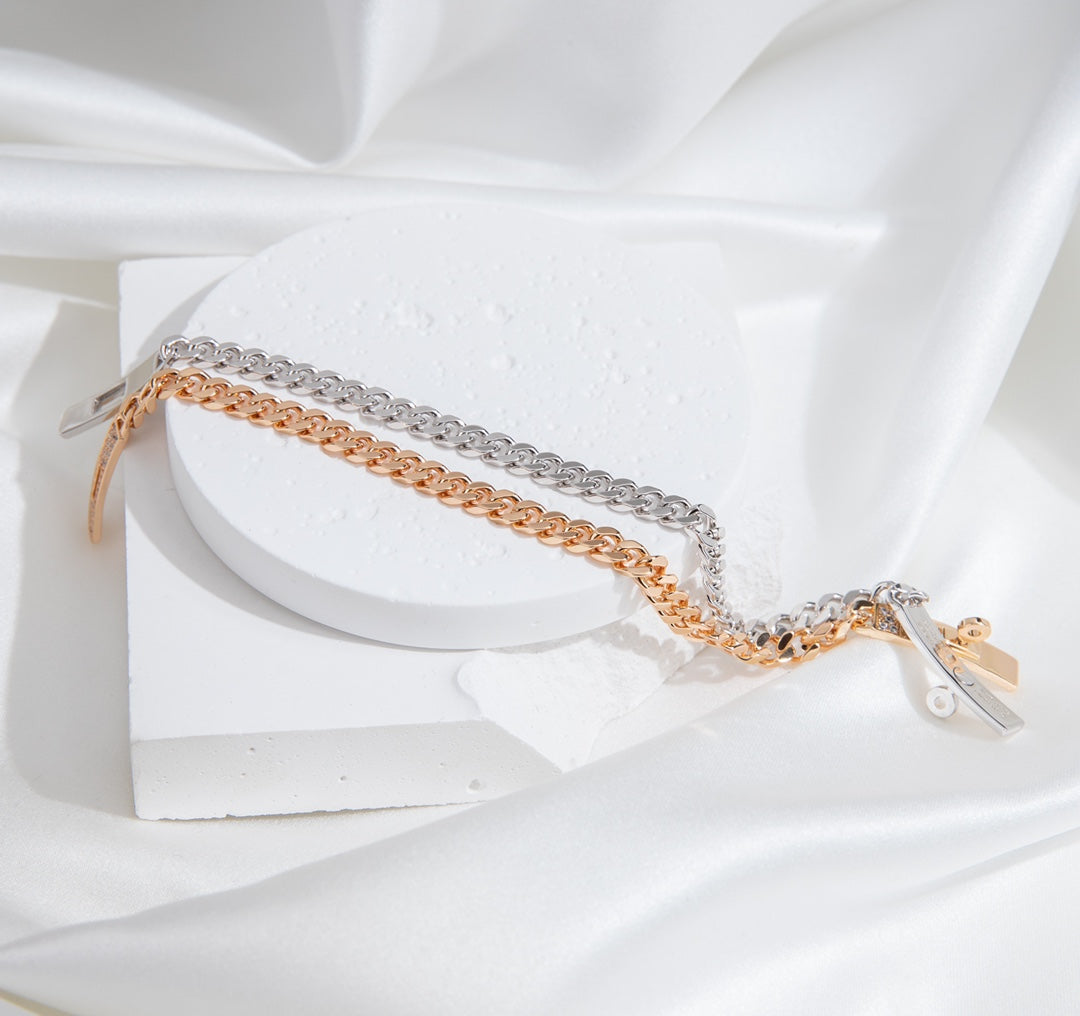 [Vellora Opalyn]KELLY CHAIN SILVER DIAMOND BRACELET