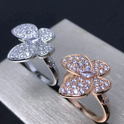 [Vellora Opalyn]BUTTERFLY PINK GOLD DIAMOND RING