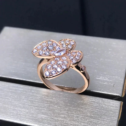 [Vellora Opalyn]BUTTERFLY PINK GOLD DIAMOND RING