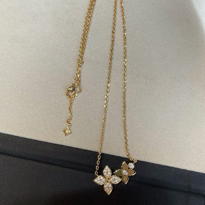 [Vellora Opalyn]STAR BLOSSOM NECKLACE PINK GOLD DIAMONDS