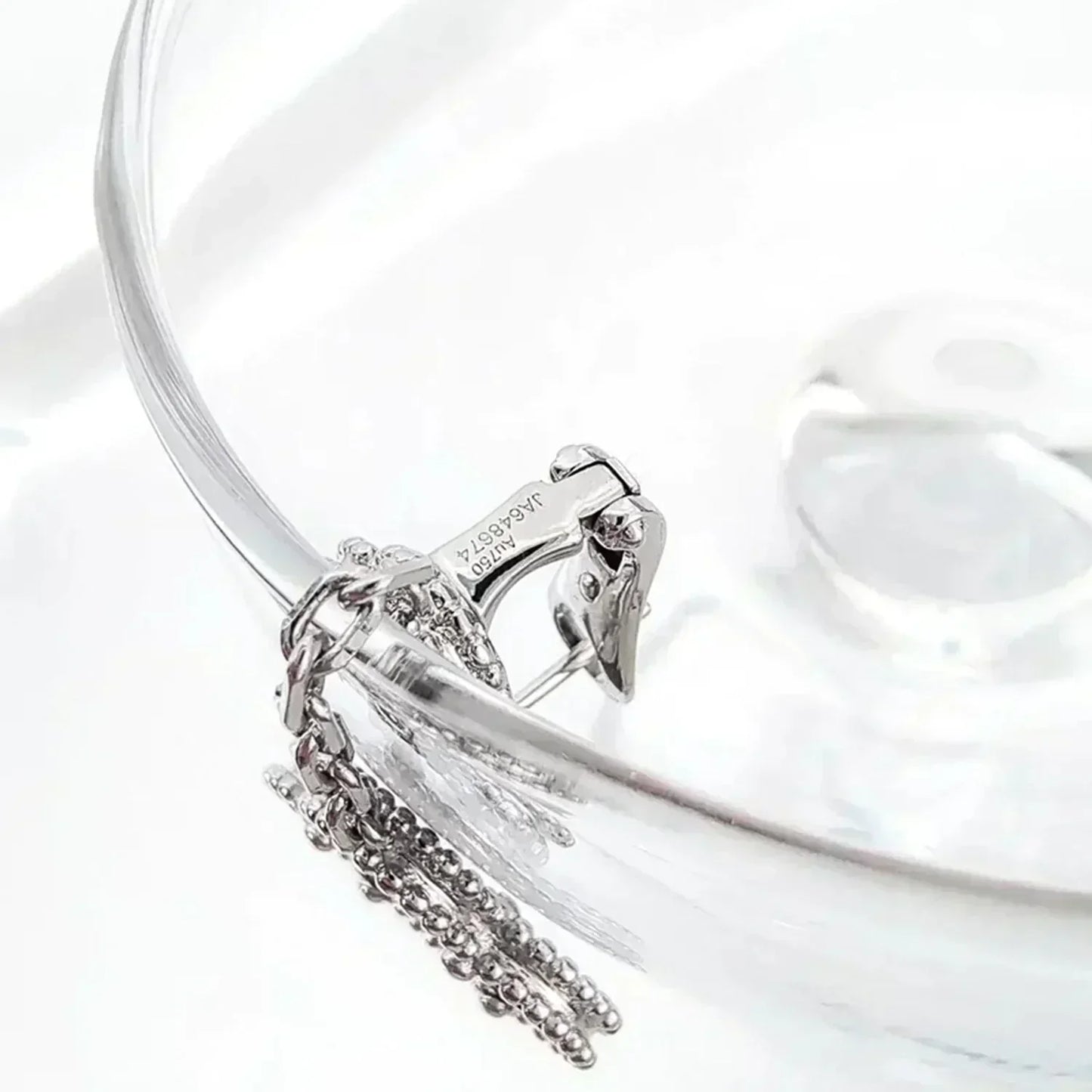 [Vellora Opalyn]CLOVER 2 MOTIFS  DIAMOND ONYX EARRINGS SILVER