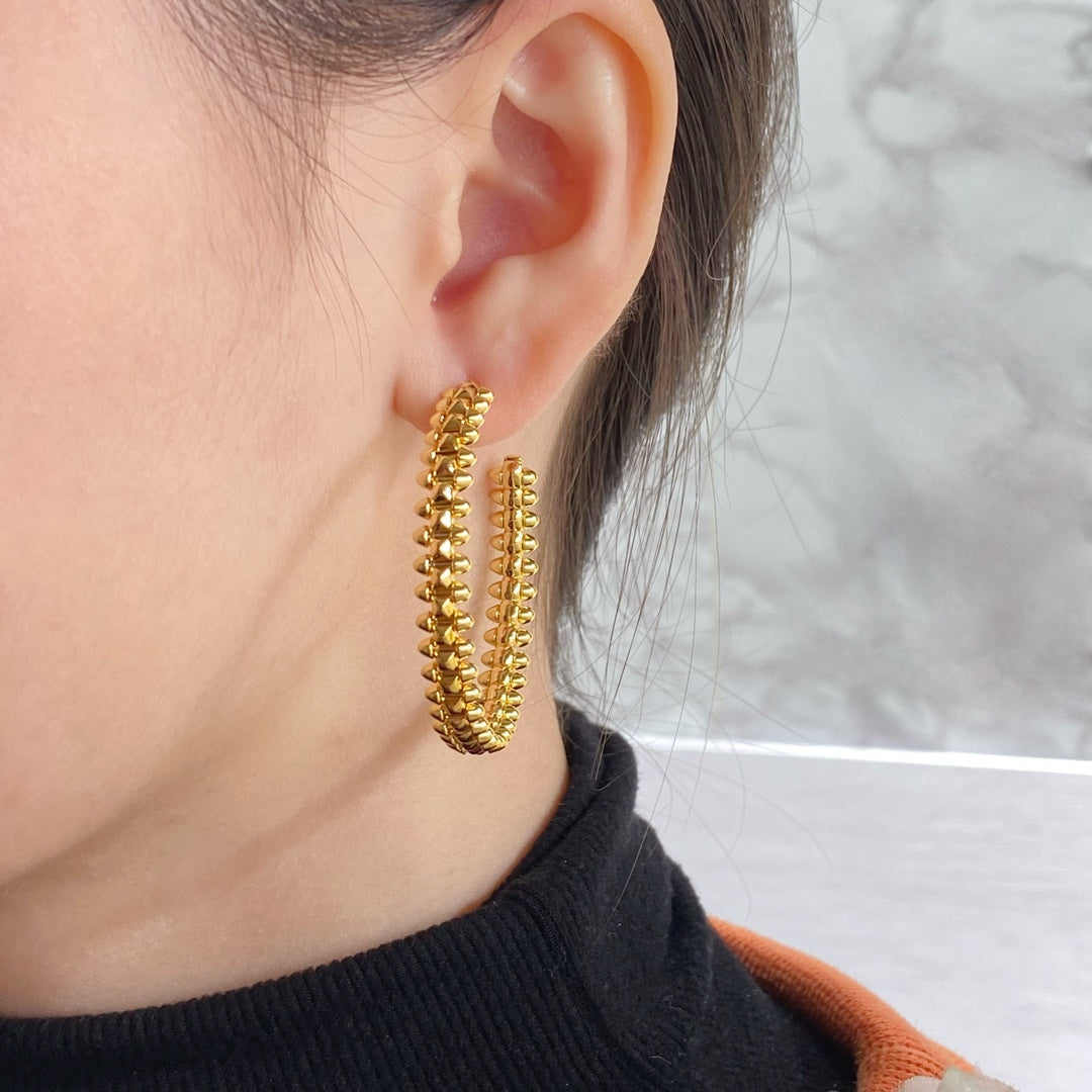 [Vellora Opalyn]CLASH LARGE HOOP EARRINGS
