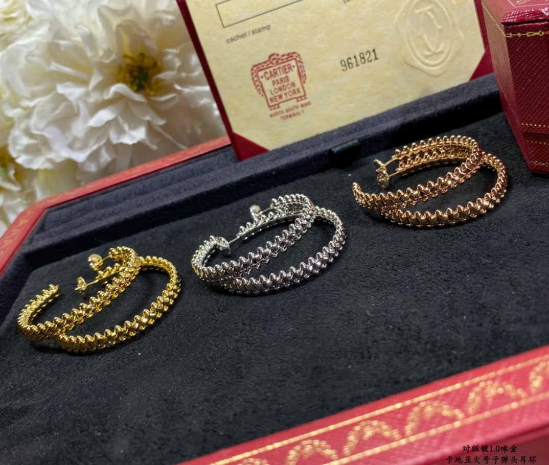 [Vellora Opalyn]CLASH LARGE HOOP EARRINGS
