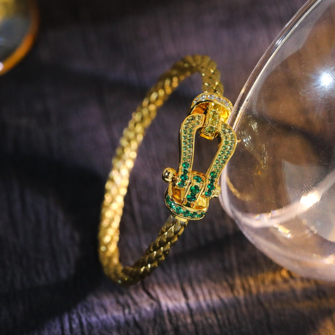 [Vellora Opalyn]FORCE 10 GOLD GREEN DIAMOND PAVED