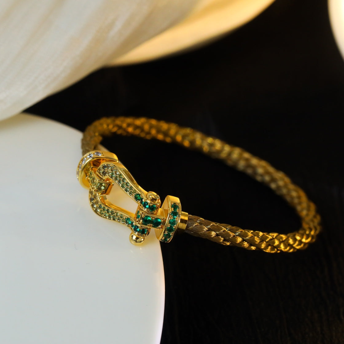 [Vellora Opalyn]FORCE 10 GOLD GREEN DIAMOND PAVED