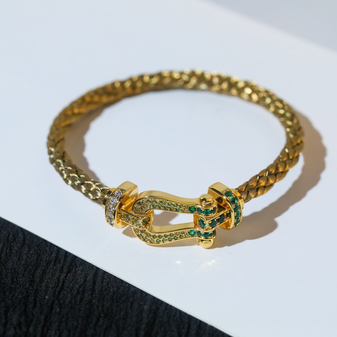 [Vellora Opalyn]FORCE 10 GOLD GREEN DIAMOND PAVED
