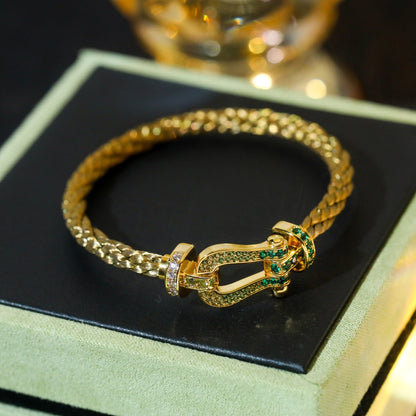[Vellora Opalyn]FORCE 10 GOLD GREEN DIAMOND PAVED