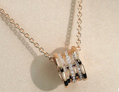 [Vellora Opalyn]ZERO 1 PINK GOLD DIAMOND NECKLACE