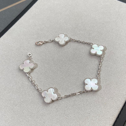 [Vellora Opalyn]CLOVER SILVER MOP 5 MOTIF BRACELET