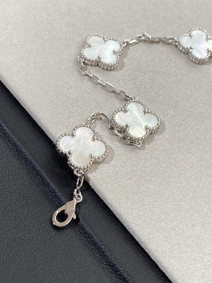 [Vellora Opalyn]CLOVER SILVER MOP 5 MOTIF BRACELET