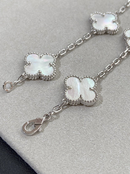 [Vellora Opalyn]CLOVER SILVER MOP 5 MOTIF BRACELET